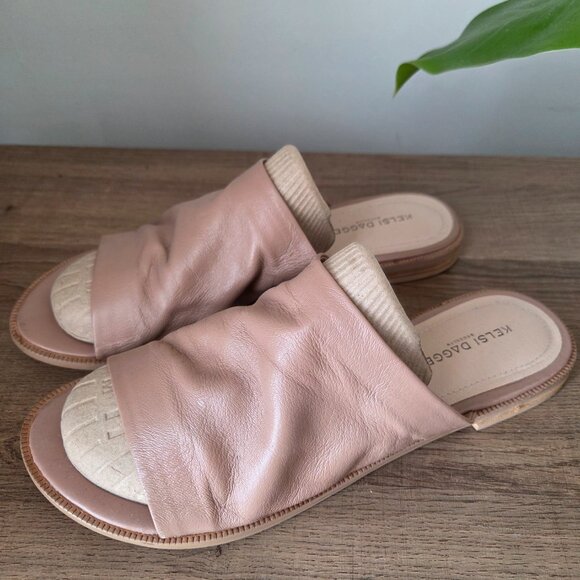 EUC KELSI DAGGER BROOKLYN NUDE SUPER SOFT LEATHER SANDALS SIZE 9.5 - Picture 5 of 16